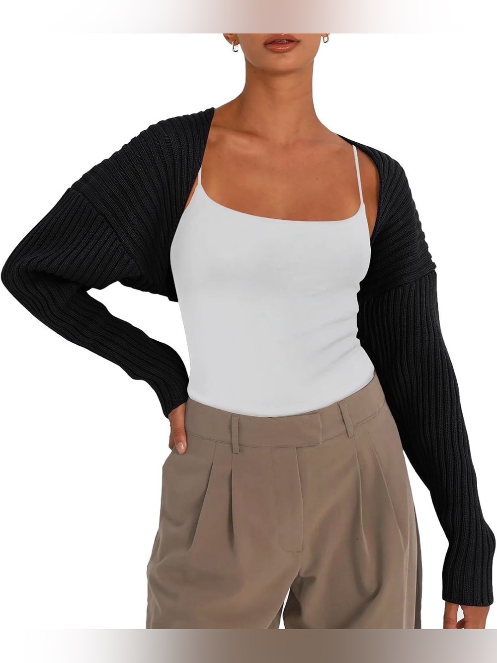 LILLUSORY Womens Cropped Cardigans Bolero Shrug Fall Sweater Cute Y2K Tops